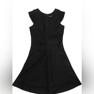 Ava & Yelly girls Nordstrom black body con flutter sleeve formal dress 10